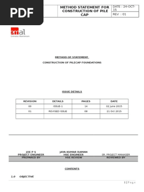 01 Method Statement for Pile Cap Foundations [Findal]