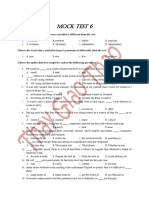 Mock Test 6: Choose The Word Whose Main Stress Position Is Different From The Rest