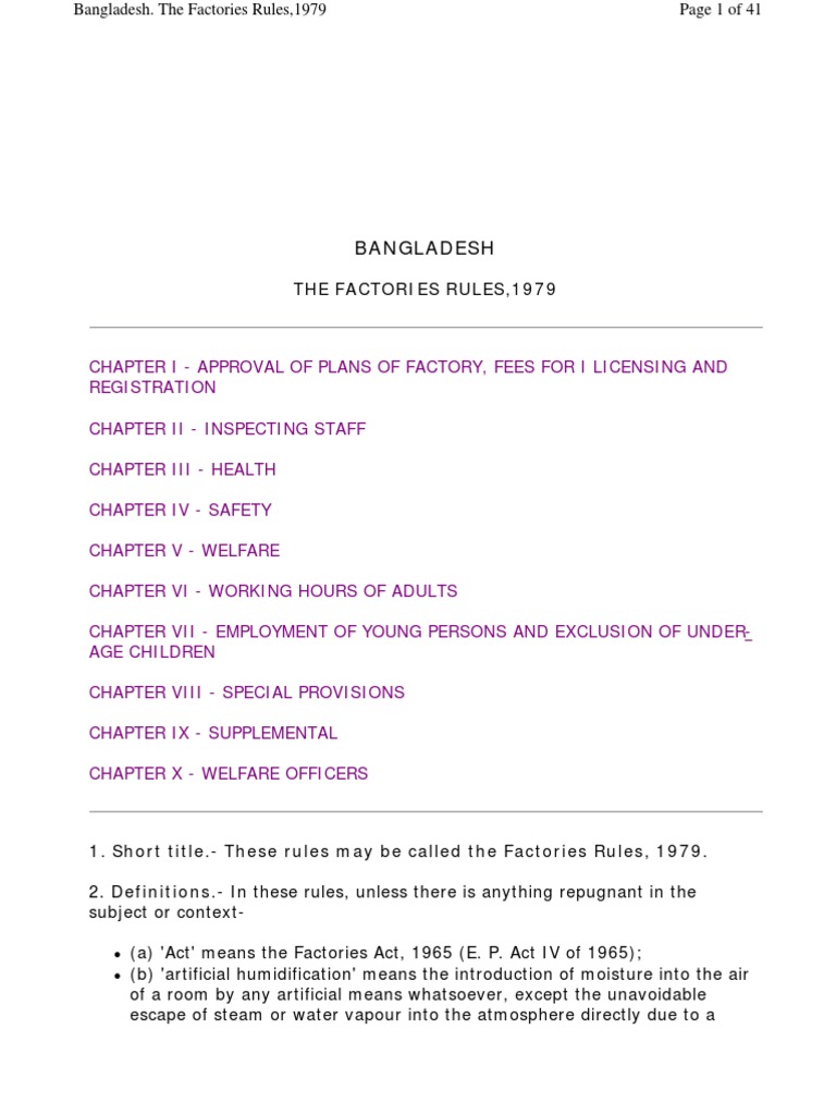 Factories Rules and Regulations, 1979 | PDF | Stairs | Crane (Machine)