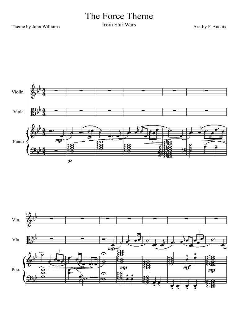 The Force Theme From Star Wars Pdf Art