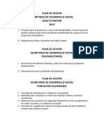 Plan de Accion Secretaria de Desarrollo Social 2013