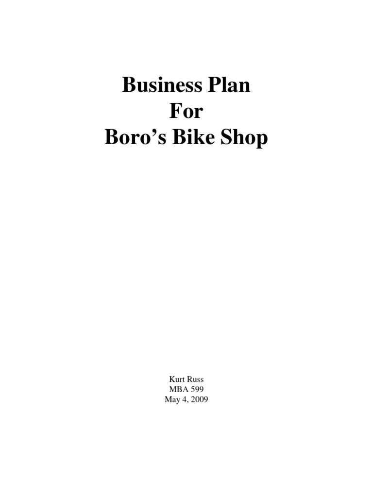 Boro's Bike Shop Business Plan | PDF | Retail | Revenue