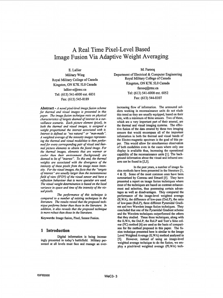 A Real Time Pixel-Level Based Image Fusion Via Adaptive Weight ...