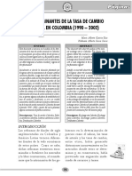 Los Determinantes de La Tasa de Cambio NOMINAL EN COLOMBIA (1990 - 2002)
