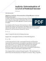 Algebraic Analysis: Determination of Equilibrium Level of National Income