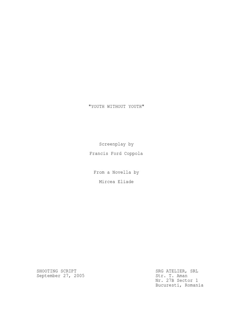 Youth Without Youth PDF Dream