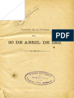 Historia de La Jornada Del 20 de Abril de 1851. Una Batalla en Las Calles de Santiago. (1878)