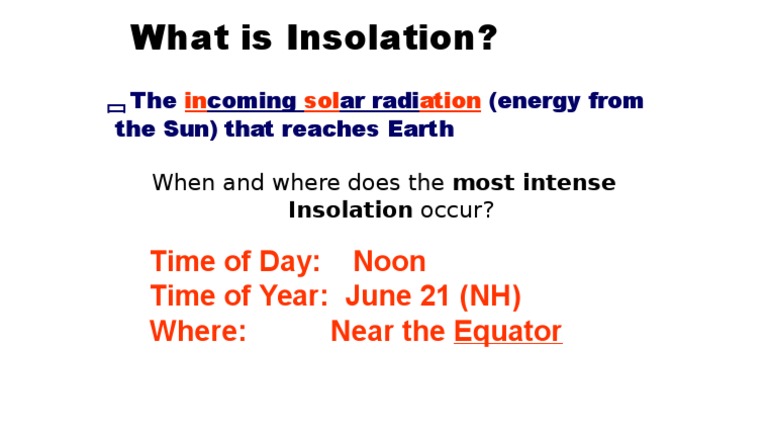 Understanding Insolation: Key Factors | PDF
