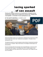 24 Oct 2007 - Cadet Sexually Assaulted With An Object