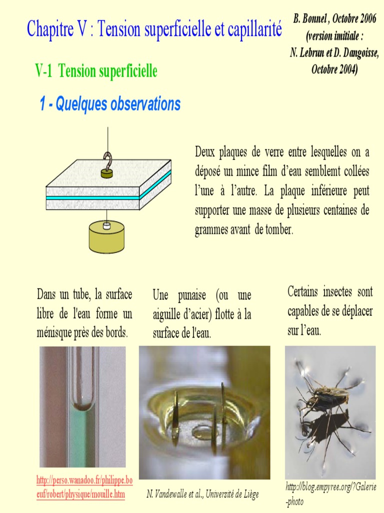 Capillarité PDF | PDF | Tension superficielle | Goutte (physique)