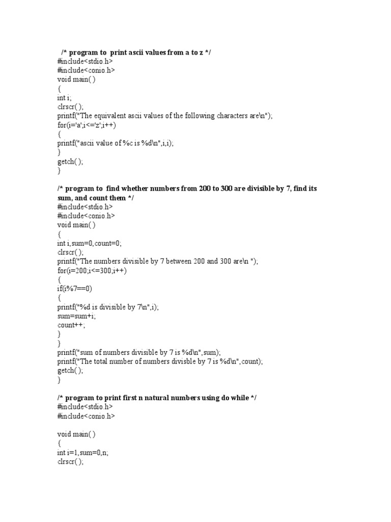 C Programs for Basic Algorithms | PDF | Elementary Mathematics ...