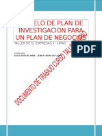 Modelo de Plan de Investigacion para Un Plan de Negocios