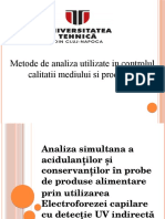 Metode de Analiza Utilizate in Controlul Calitatii Mediului Si Produselor