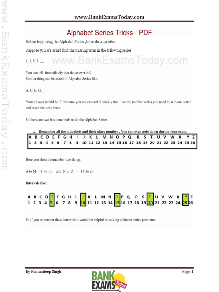 Alphabet Series Tricks | PDF | Alphabet | Applied Mathematics