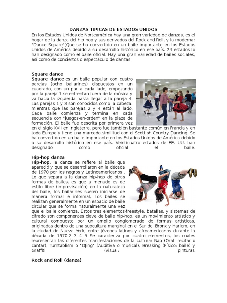 Danzas Tipicas de Estados Unidos | Bailes | Estilos americanos de música
