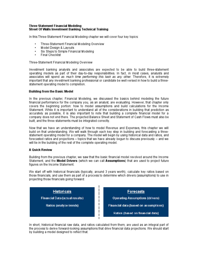 Three-Statement Financial Modeling Guide | PDF | Revenue | Income Statement