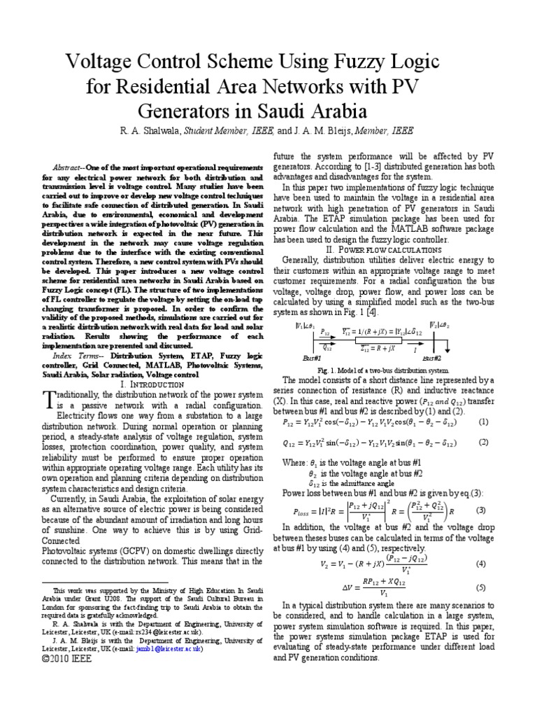 Voltage Control Scheme Using Fuzzy Logic | PDF | Photovoltaics ...