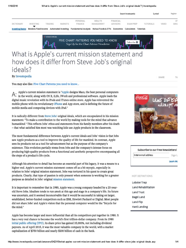 Apple's Current Mission Statement_ _ Investopedia Mutual Funds