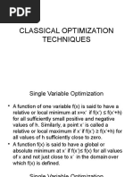 Classical Optimization Techniques