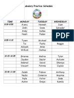 Vocabulary Practice Schedule