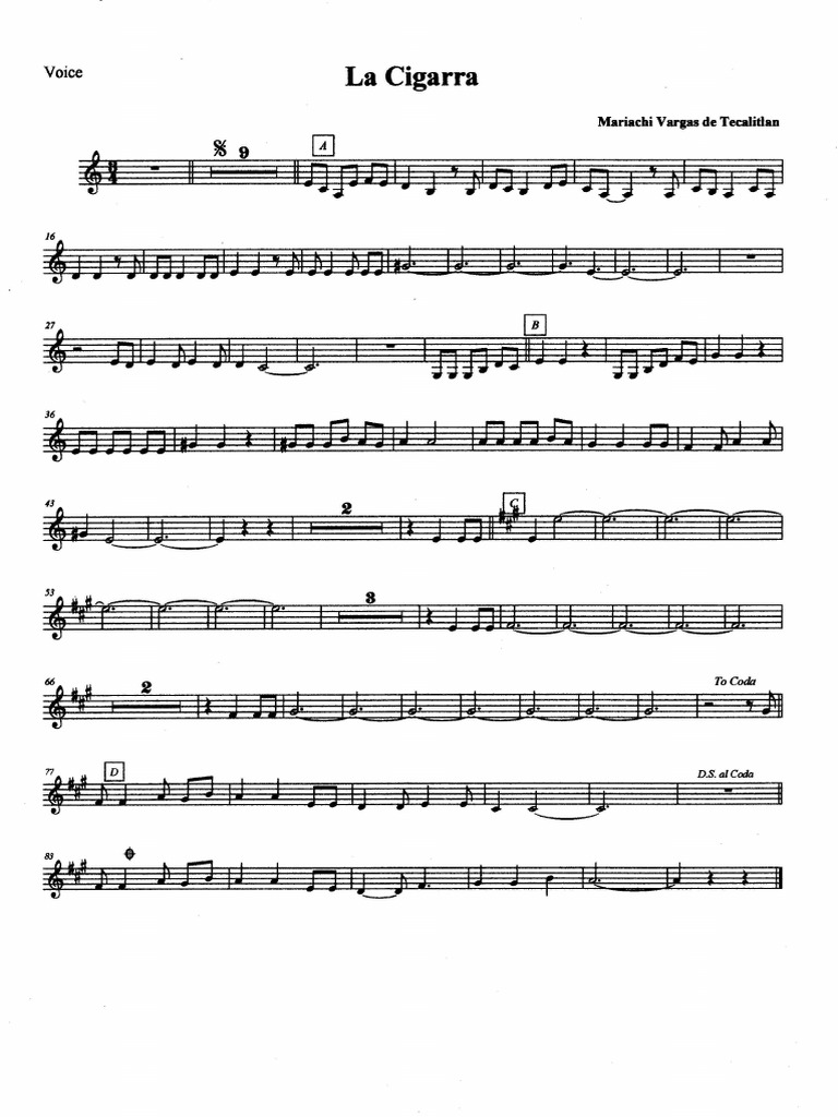 La Cigarra, Score PDF