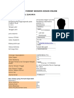 Contoh Format Biodata Dosen