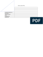 Daily Lesson Plan Class Time Subject Topic Learning Standard Learning Objective Activities Teaching Aids CCE Assessment Reflection