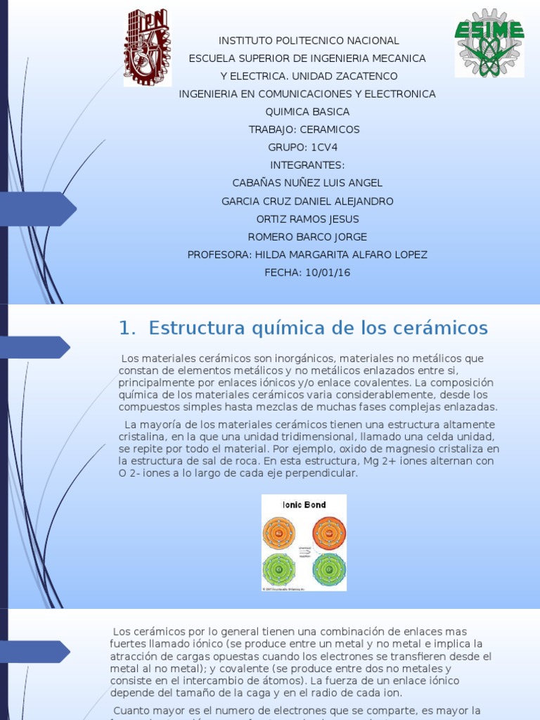 Estructura y Propiedades de Cerámicos | PDF | Ingeniería Cerámica ...