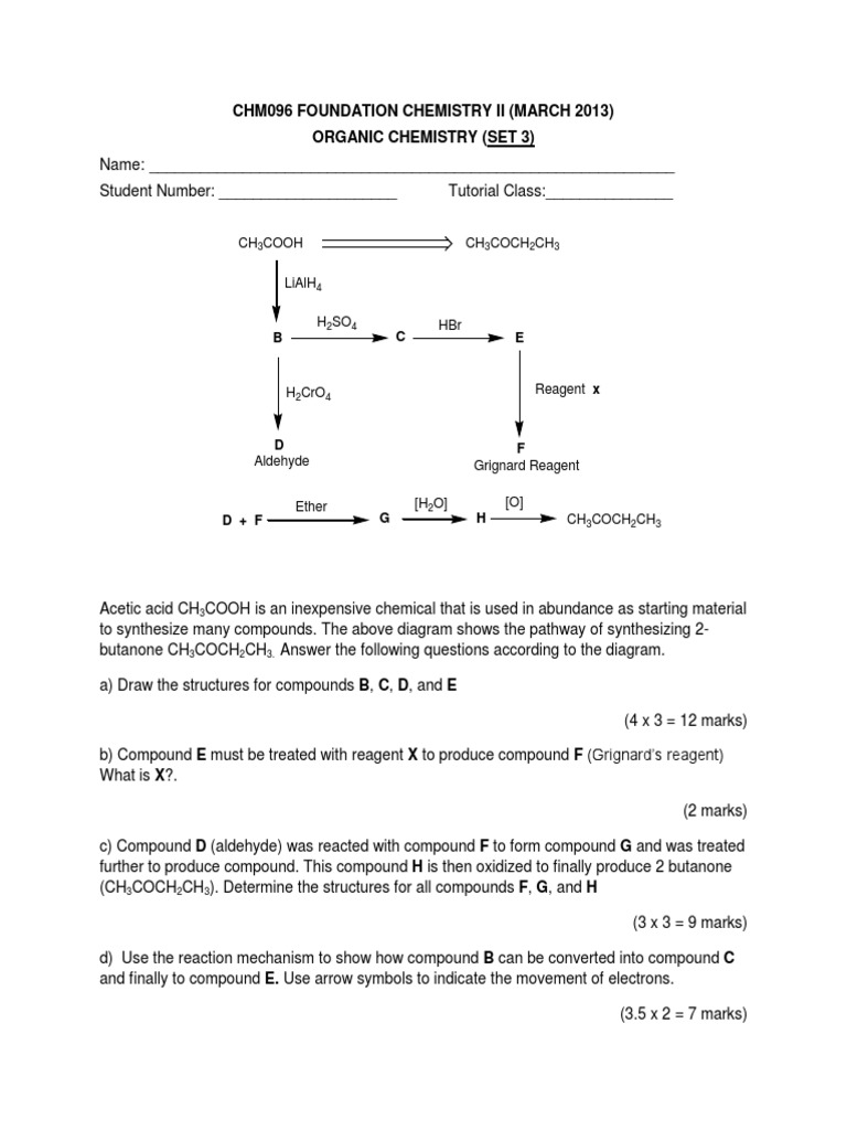 Organic Chem Set 3 | PDF | Teaching Methods & Materials
