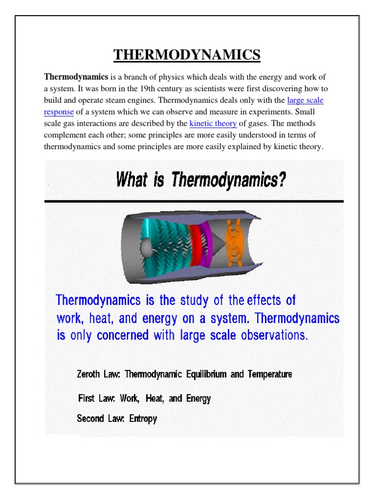 Thermodynamics intelligence overview