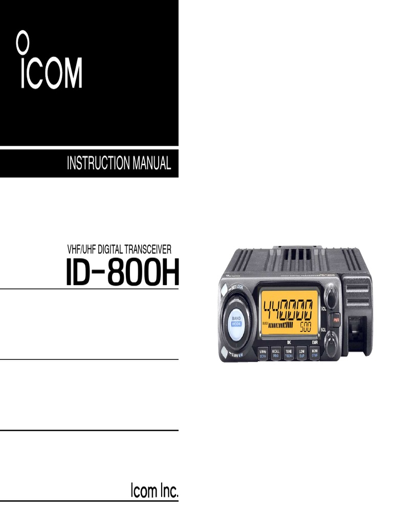 Id800h User Operation Manual PDF Electrical Connector Radio