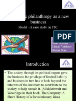 Corporate Philanthropy As A New Business: Model - A Case Study On ITC