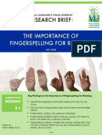 Research Brief 1 The Importance of Fingerspelling For Reading