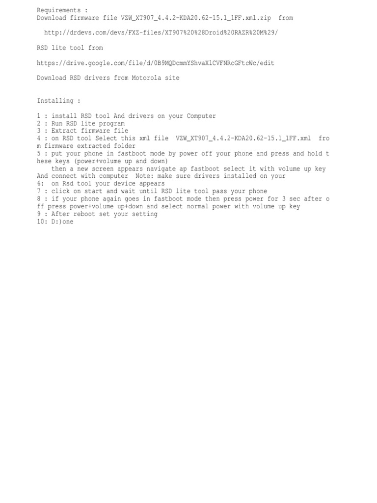 Instal Firmware Motoxt907282828 | PDF