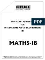 Maths-Ib: Important Questions FOR Intermediate Public Examinations IN