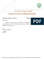 Certificate of Commendation for Contributing to Amaravati People's Capital Construction