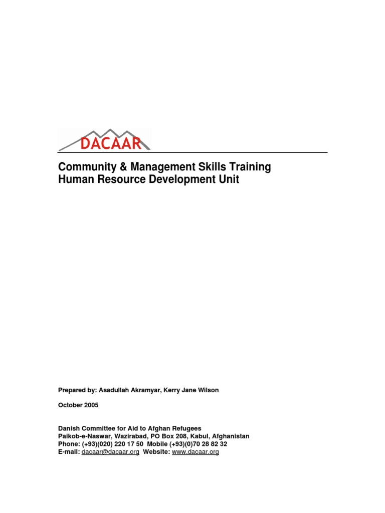 Community Management Skills Training Manual Pdf Wheat Facilitator