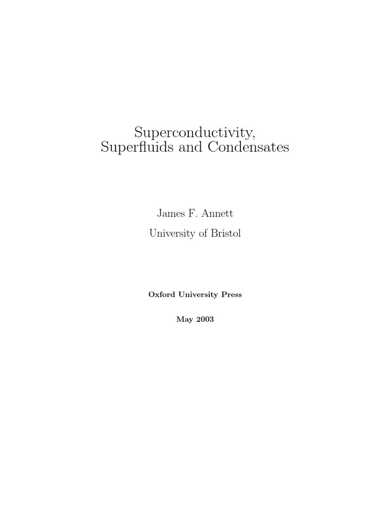 Superconductivity for Physicists | PDF | Superconductivity | Electrical ...