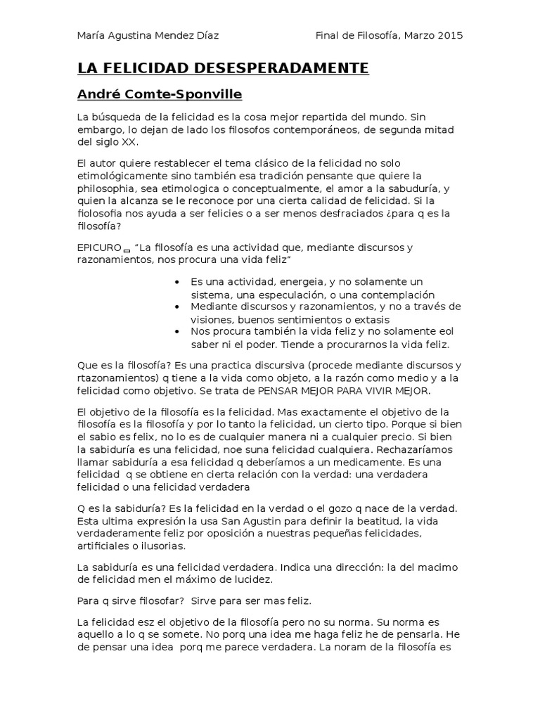 All About The Usa Resumen Por Capitulos La Felicidad Desesperadamente | PDF | Felicidad | Amor