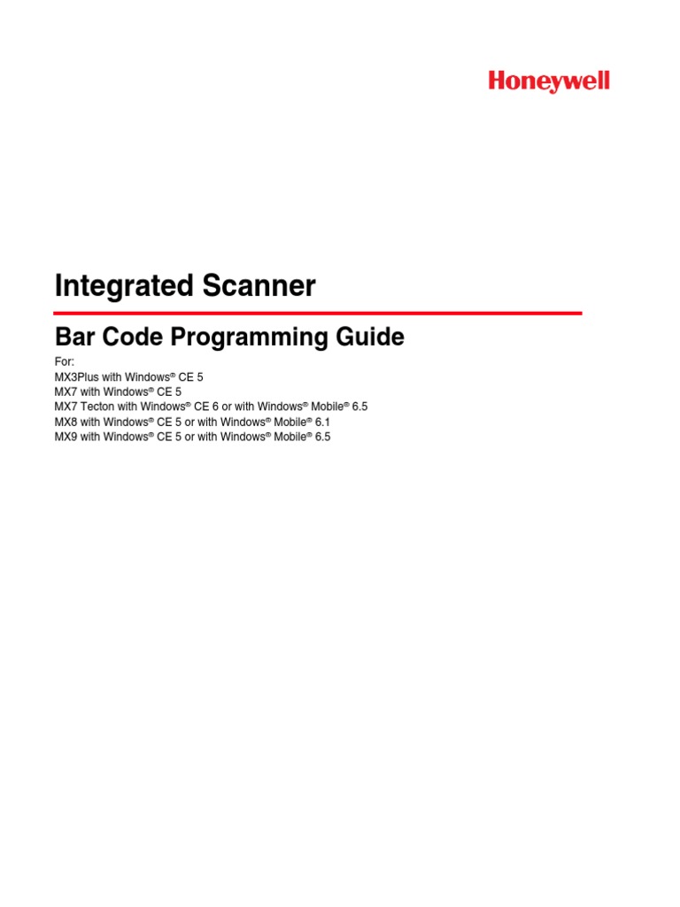 Honeywell Scanner Programing Barcode Universal Product Code