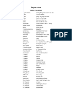 Modern Pop & Rock Song Repertoire