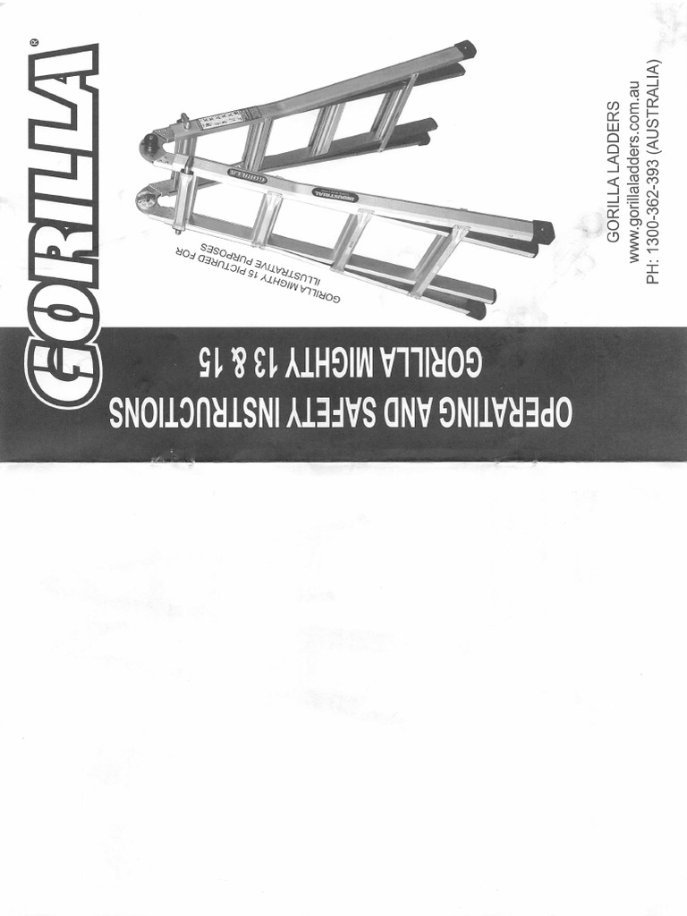 Gorilla Mighty Ladder Manual PDF Ladder Manufactured Goods
