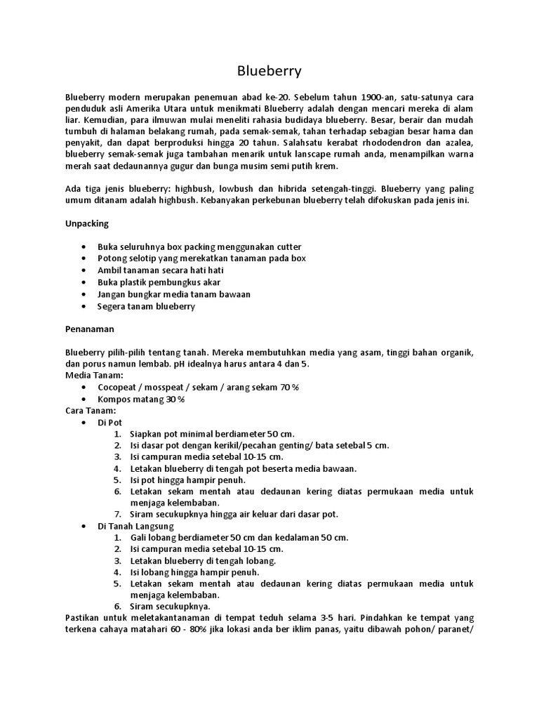 Blueberry | PDF