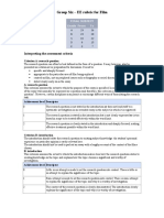 Rubric For Ee Film