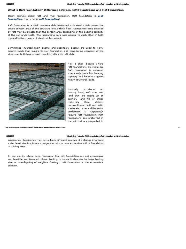 What Is Raft Foundation Difference Between Raft Foundations and Mat