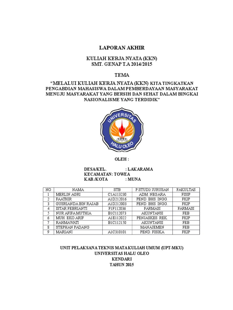 Laporan Akhir Buku Kkn