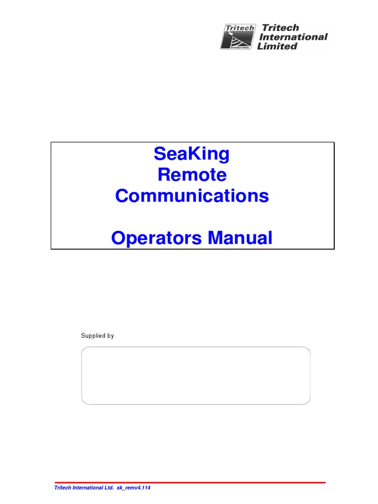 Seaking Remote Comms Ops Man | PDF | Comma Separated Values | Byte