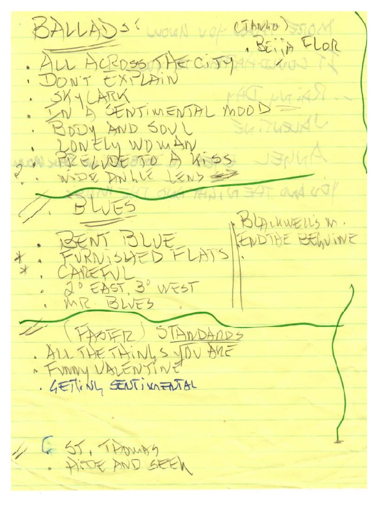 Jim Halls Notes Recording Session | PDF