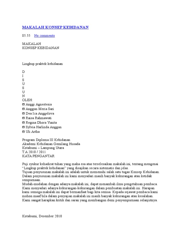 Makalah Konsep Kebidanan