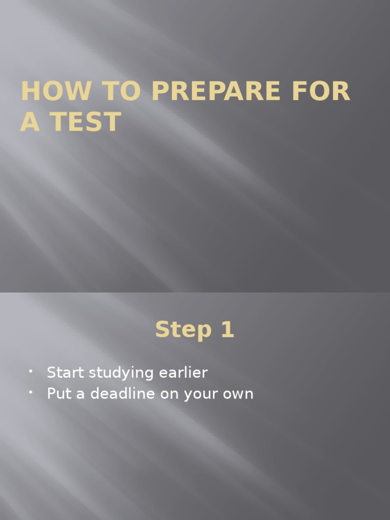 How To Prepare For A Test 2 | PDF